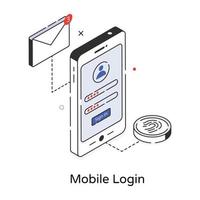 login móvel moderno vetor