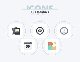 UI Essentials Flat Icon Pack 5 Design de ícones. interface. navegador. quebra-cabeça. cenário. foto vetor