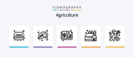 pacote de ícones da linha 5 da agricultura, incluindo . carro. folha. acampamento. vegetal. design de ícones criativos vetor