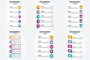 conjunto de design plano de infográficos de ilustração vetorial para folheto publicitário e revista vetor