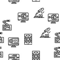 padrão sem emenda de vetor de engenheiro de automação