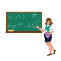 lição de educação matemática ensina vetor de professora de mulher