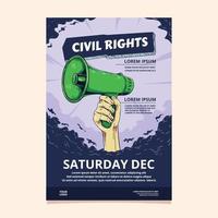 modelo de cartaz de movimento público de direitos civis vetor