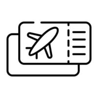 incrível vetor de passagem aérea, passe de viagem para ícone editável de voo