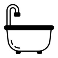 design de vetor bonito e criativo de banheira, interior do banheiro