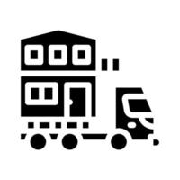 ilustração em vetor ícone glifo de transporte de construção de casa