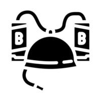 capacete com ilustração vetorial de ícone de glifo de cerveja vetor