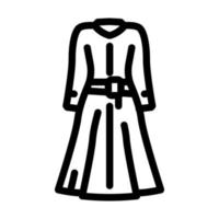 ilustração em vetor de ícone de linha de roupas de trabalho de vestidos