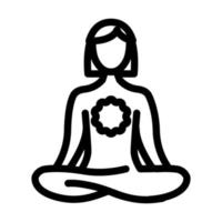 ilustração vetorial de ícone de linha de meditação de mantra vetor