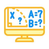 ilustração em vetor de ícone de cor de lição on-line de matemática
