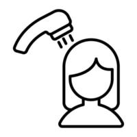 avatar de mulheres com design vetorial de chuveiro, conceito de banho vetor