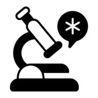 ícone da moda de teste de laboratório, vetor de equipamento de laboratório de microscópio