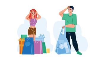 hábitos de compra de clientes homem e mulher vetor
