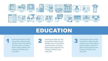 vetor de conjunto de ícones de lição de aprendizagem de educação on-line