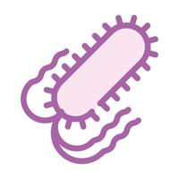 ilustração isolada do vetor de ícone de cor de bactéria salmonela