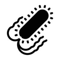 ilustração isolada do vetor de ícone de glifo de bactéria salmonela