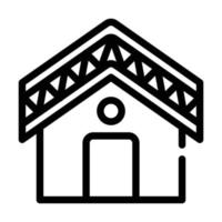 ilustração em vetor ícone de linha à prova d'água de telhado de construção