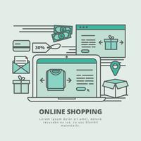 Ilustração de compras online de vetores