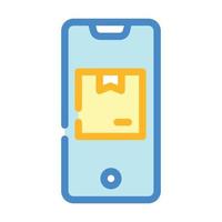 aplicativo de telefone para rastrear ilustração vetorial de ícone de cor de entrega vetor