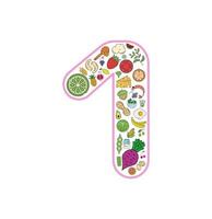 ícone de colagem de comida e bebida definido a partir do número 1. conjunto de vetores de alérgenos essenciais e ícones de linha de dieta. conjunto de ícones de comida editável.