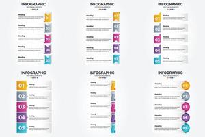 conjunto de design plano de infográficos de ilustração vetorial para folheto publicitário e revista vetor