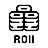 ilustração de contorno vetorial de ícone de prato de rolo de sushi vetor