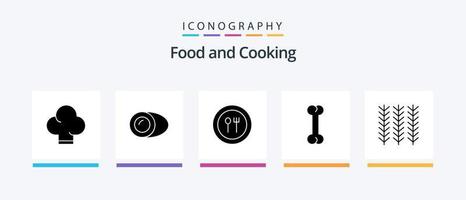 pacote de ícones food glyph 5 incluindo . plantar. Forquilha. Comida. Comida. design de ícones criativos vetor