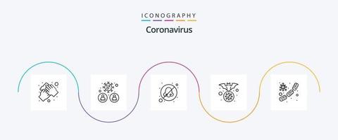 pacote de ícones da linha 5 do coronavírus, incluindo gripe. operadora. do utilizador. bastão. otorrinolaringologista vetor