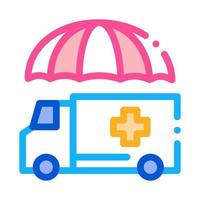 ilustração de contorno vetorial de ícone de carro de ambulância de emergência vetor