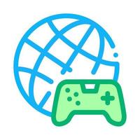 ilustração de contorno do vetor do ícone do jogo em todo o mundo