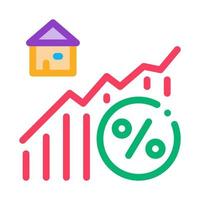 ilustração de contorno de vetor de ícone de infográfico de crescimento imobiliário