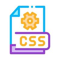 ilustração de contorno do vetor de ícone de código css de front-end