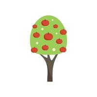 vetor plano do ícone da grande macieira. fruta do jardim