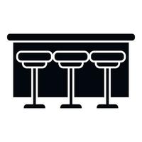 vetor simples de ícone de balcão de barra de madeira. mesa de café
