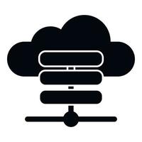 vetor simples do ícone da nuvem do servidor de dados. armazenamento de arquivo