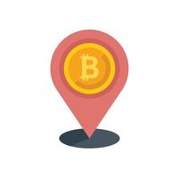 vetor plano de ícone de localização de criptomoeda. dinheiro criptográfico
