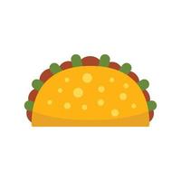 vetor plano de ícone de comida de taco. comida mexicana