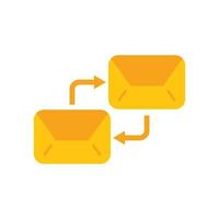 vetor plano de ícone de troca de e-mail. celular social