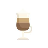 vetor plano de ícone de café com leite americano. café de vidro