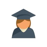 vetor plana de ícone de graduação de estudante. pós-graduação