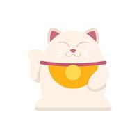 vetor plano do ícone do gato da sorte da china. japão neko