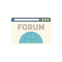 vetor plana do ícone do fórum da web. negócio online