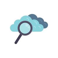 vetor plana do ícone de pesquisa de emprego de nuvem de dados. internet online