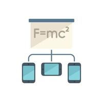 vetor plano de ícone de estudo on-line. livro de treinamento