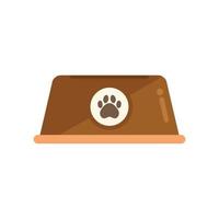 vetor plano de ícone de tigela de cachorro. comida de cão