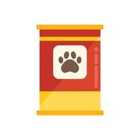 vetor plano de ícone de lata de comida de cachorro. alimentação animal