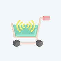 compras on-line de ícone. relacionado ao símbolo da loja online. estilo plano. ilustração simples. fazer compras vetor