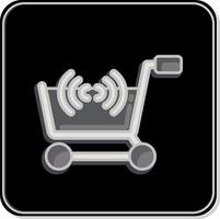 compras on-line de ícone. relacionado ao símbolo da loja online. estilo brilhante. ilustração simples. fazer compras vetor