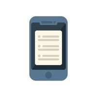 vetor plana do ícone de tarefa do smartphone. relatório de trabalho