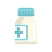 vetor plano de ícone de frasco de pílula médica. frasco de comprimidos